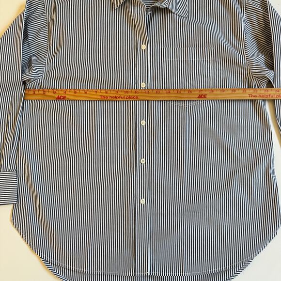 J. Crew Étienne Oversized Shirt Navy Striped Lightweight Oxford Size XS NEW NWT - Picture 11 of 12